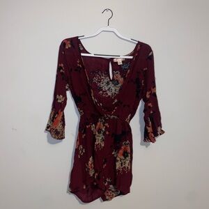 Maroon Floral Tilly’s Romper